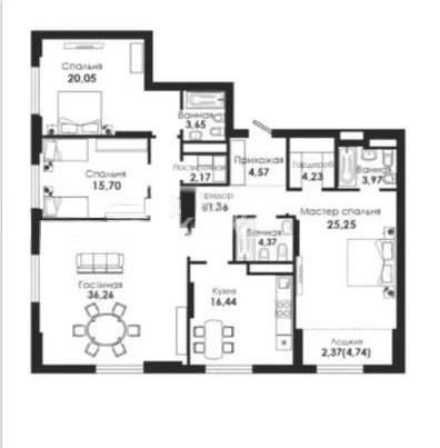 Продажа 4-комнатной квартиры, 155.9 м² в Астане