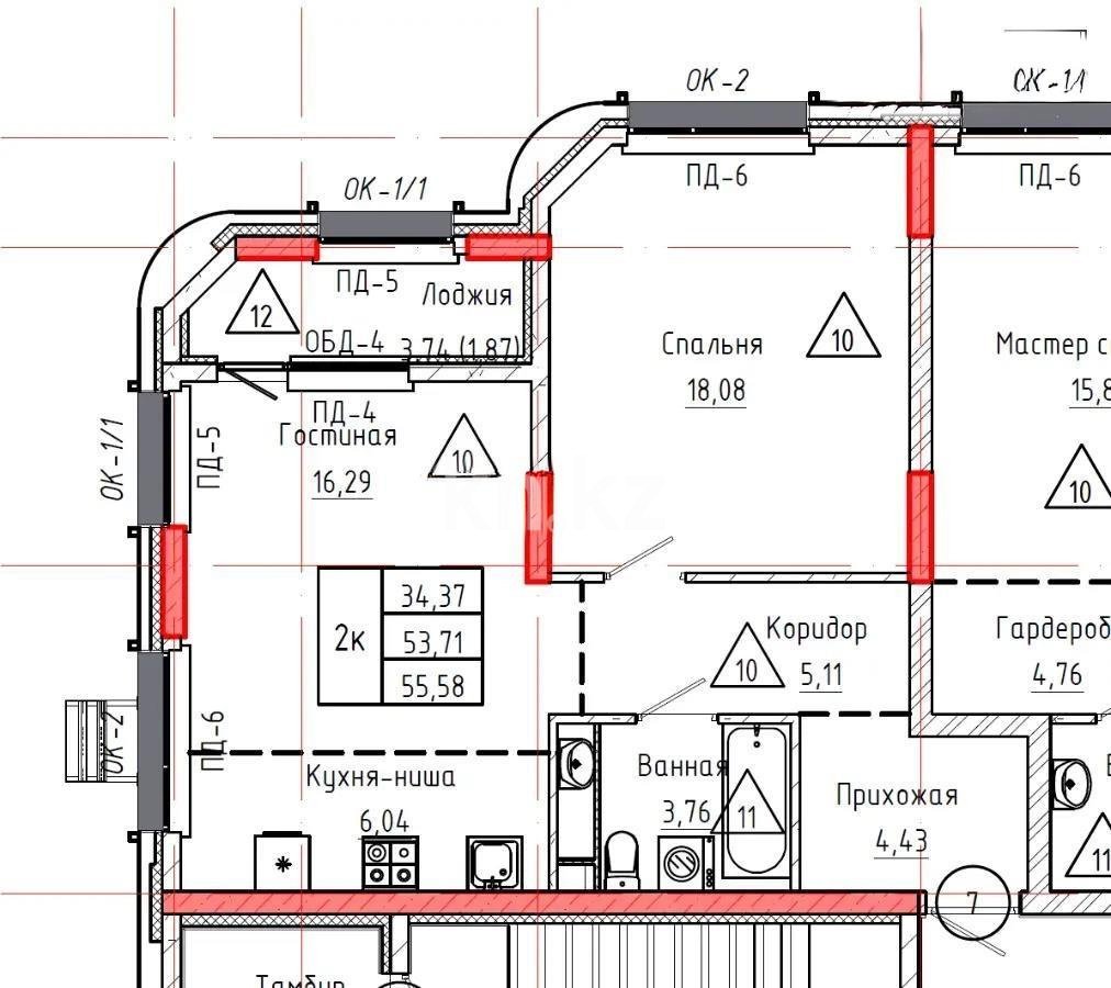 Продажа 2-комнатной квартиры, 56 м² в Астане