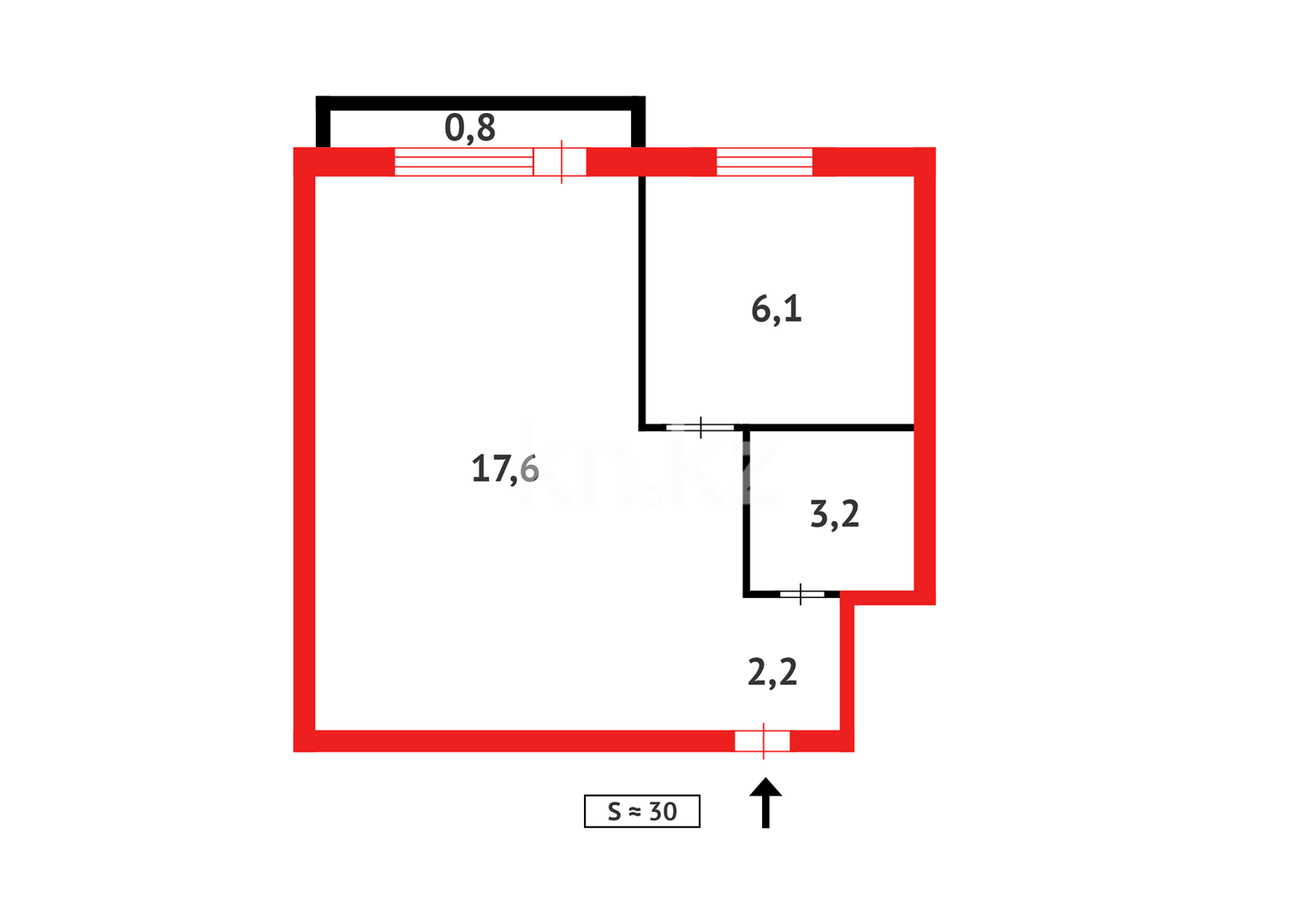 Продажа 1-комнатной квартиры, 30 м², ул. Чернышевского в Темиртау - фото 6