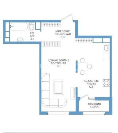 Продажа 1-комнатной квартиры, 39 м² в Алматы