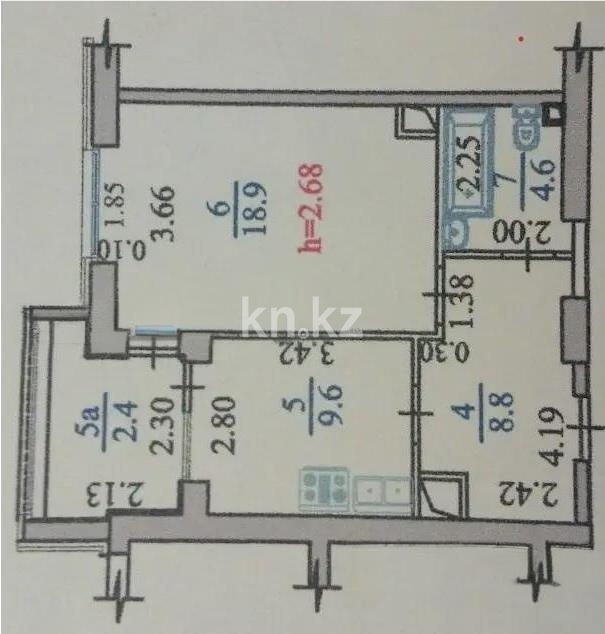 Продажа 2-комнатной квартиры, 44.3 м², мкр-н Мамыр-1, дом  29/7 в Алматы - фото 5