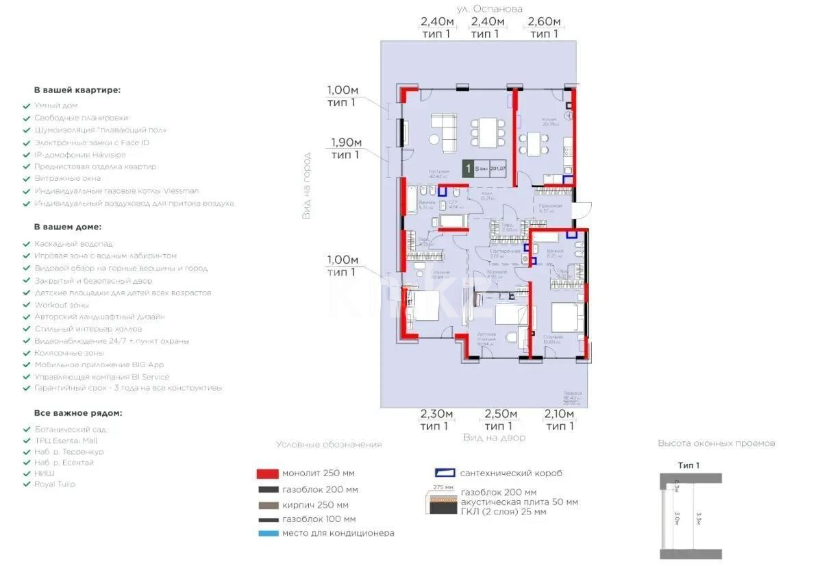 Продажа 1-комнатной квартиры, 201.1 м² в Алматы