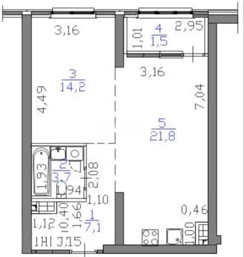 Продажа 2-комнатной квартиры, 48.3 м² в Алматы - фото 3