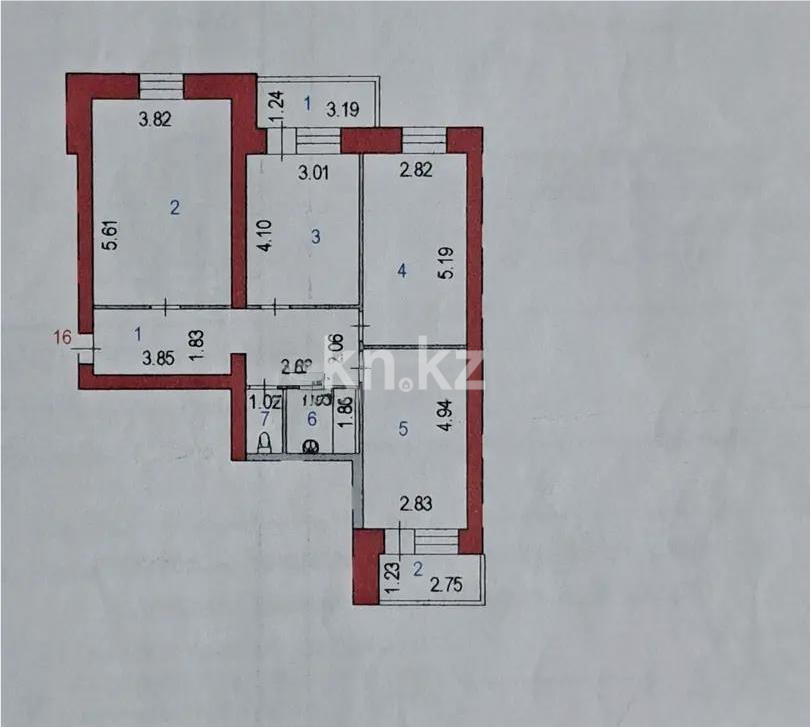 Продажа 3-комнатной квартиры, 83.6 м² в Астане