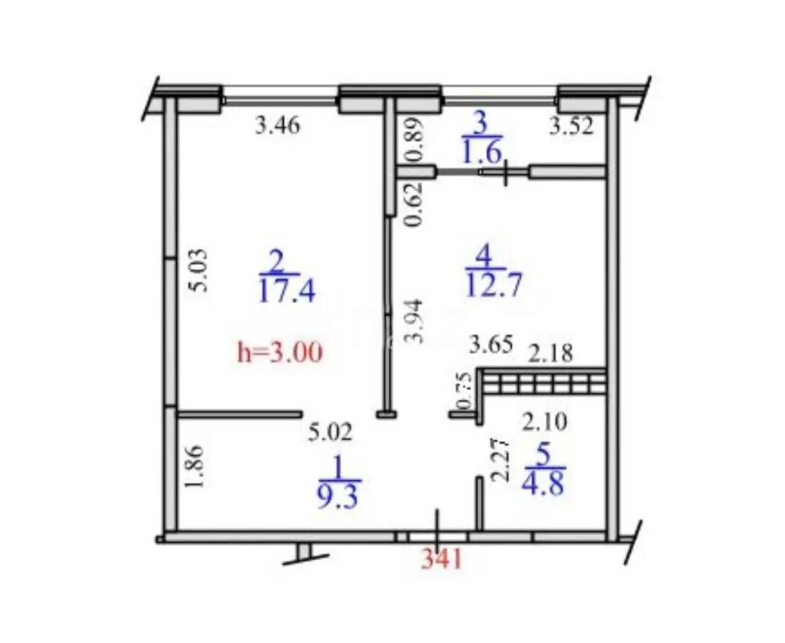 Продажа 1-комнатной квартиры, 45.8 м² в Алматы