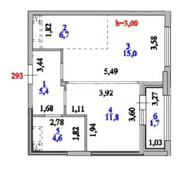 Продажа 2-комнатной квартиры, 45.2 м² в Астане