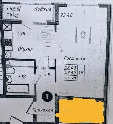 Продажа 1-комнатной квартиры, 46 м², ул. Байтурсынова, дом  16 стр в Астане