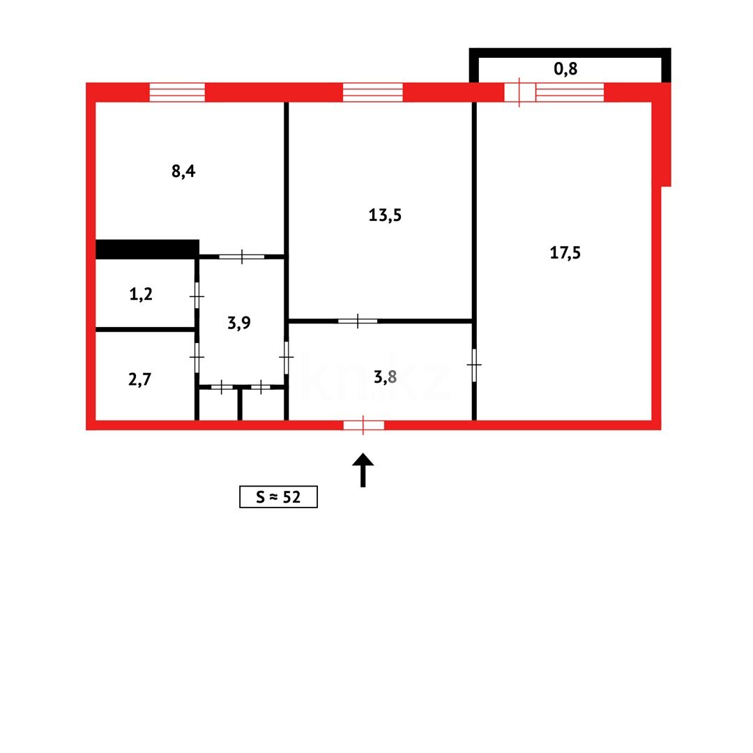Продажа 2-комнатной квартиры, 52 м² в Темиртау - фото 14