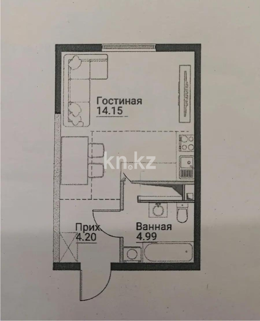 Продажа 1-комнатной квартиры, 29 м² в Алматы