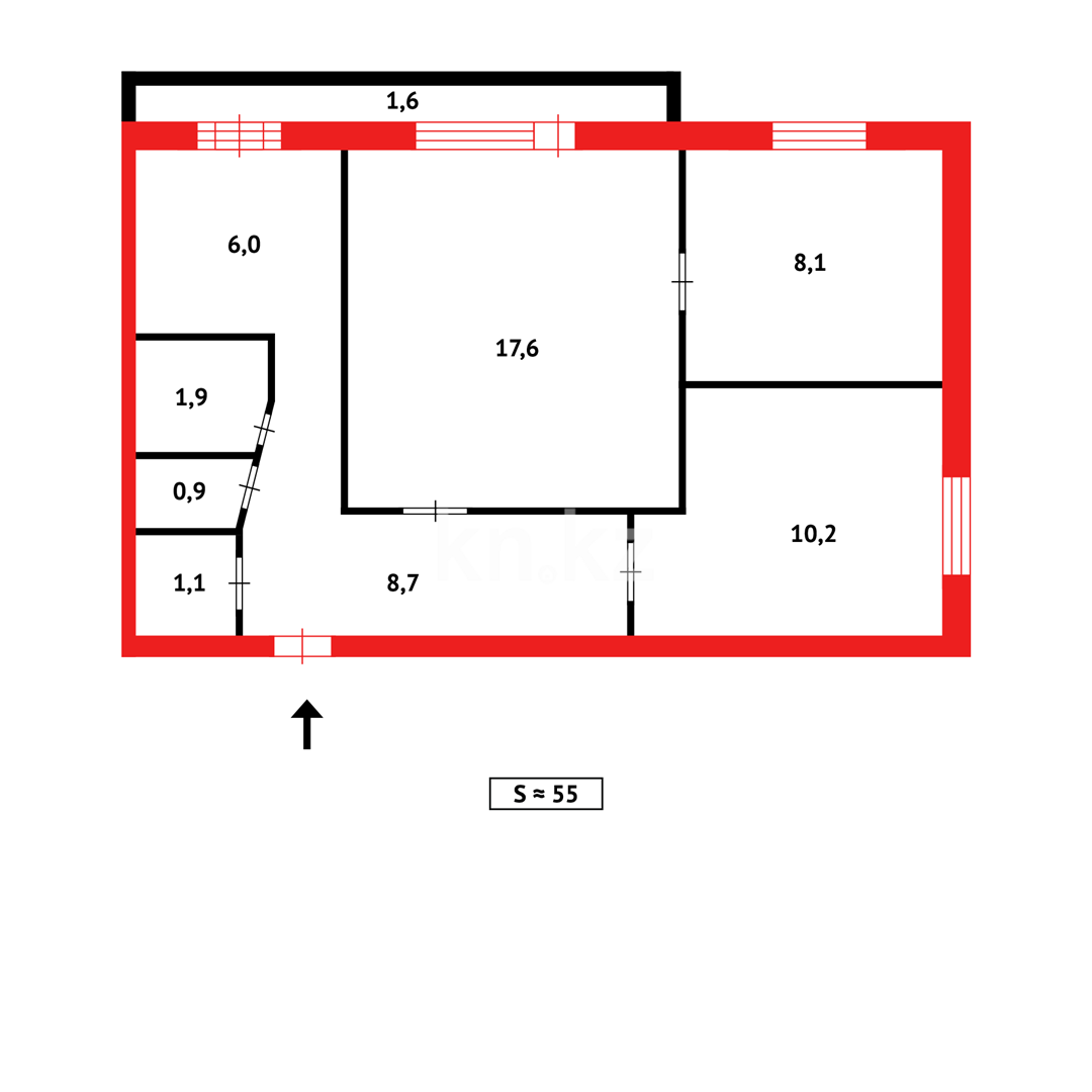 Продажа 3-комнатной квартиры, 55 м², мкр-н 7, дом  18 в Темиртау - фото 14