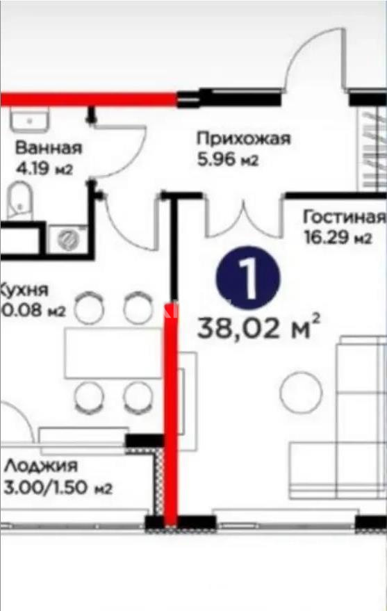 Продажа 1-комнатной квартиры, 38.2 м², ул. Е-908, дом  23 стр в Астане