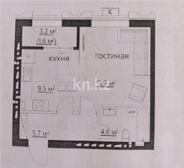 Продажа 1-комнатной квартиры, 39 м² в Караганде - фото 3