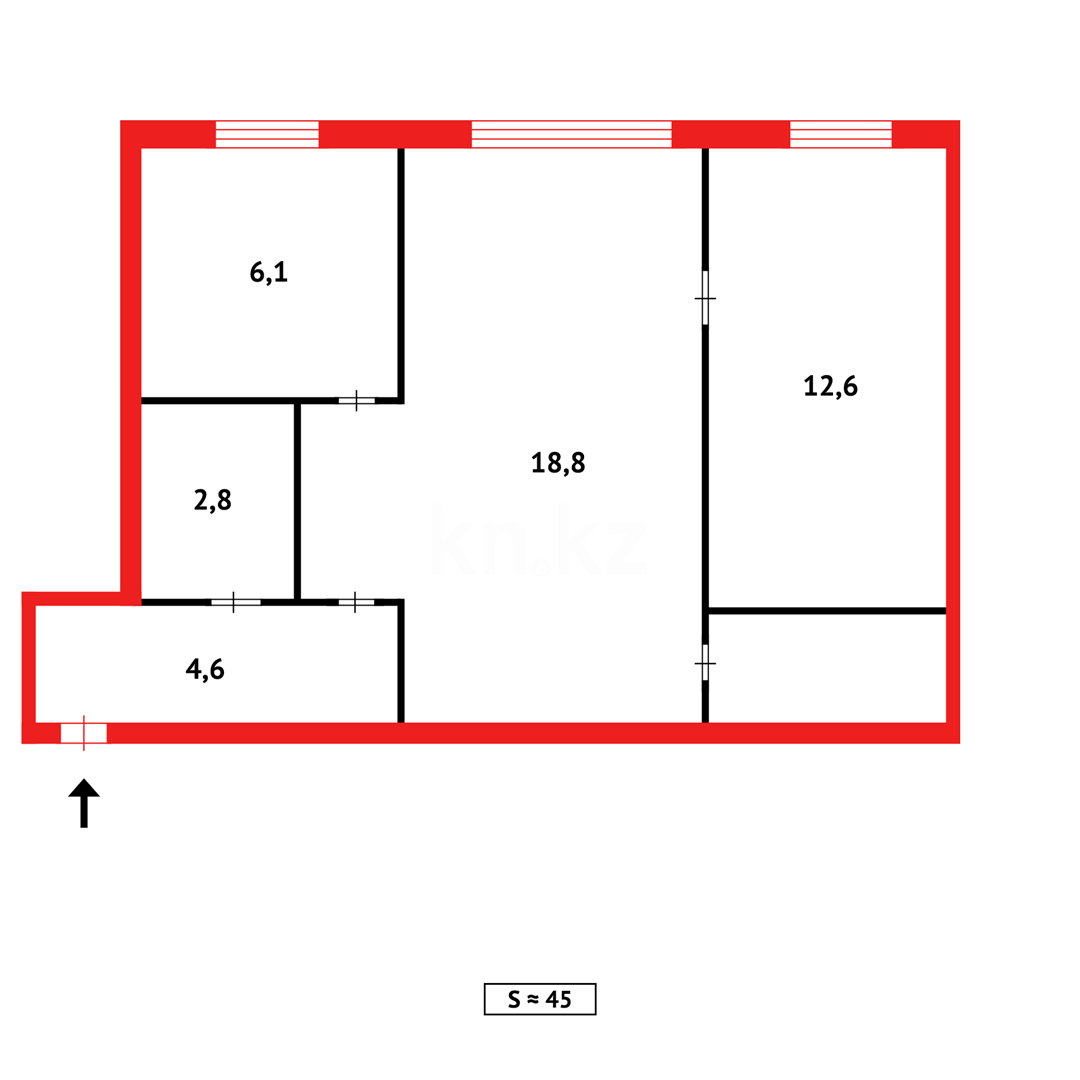 Продажа 2-комнатной квартиры, 45 м² в Темиртау - фото 15