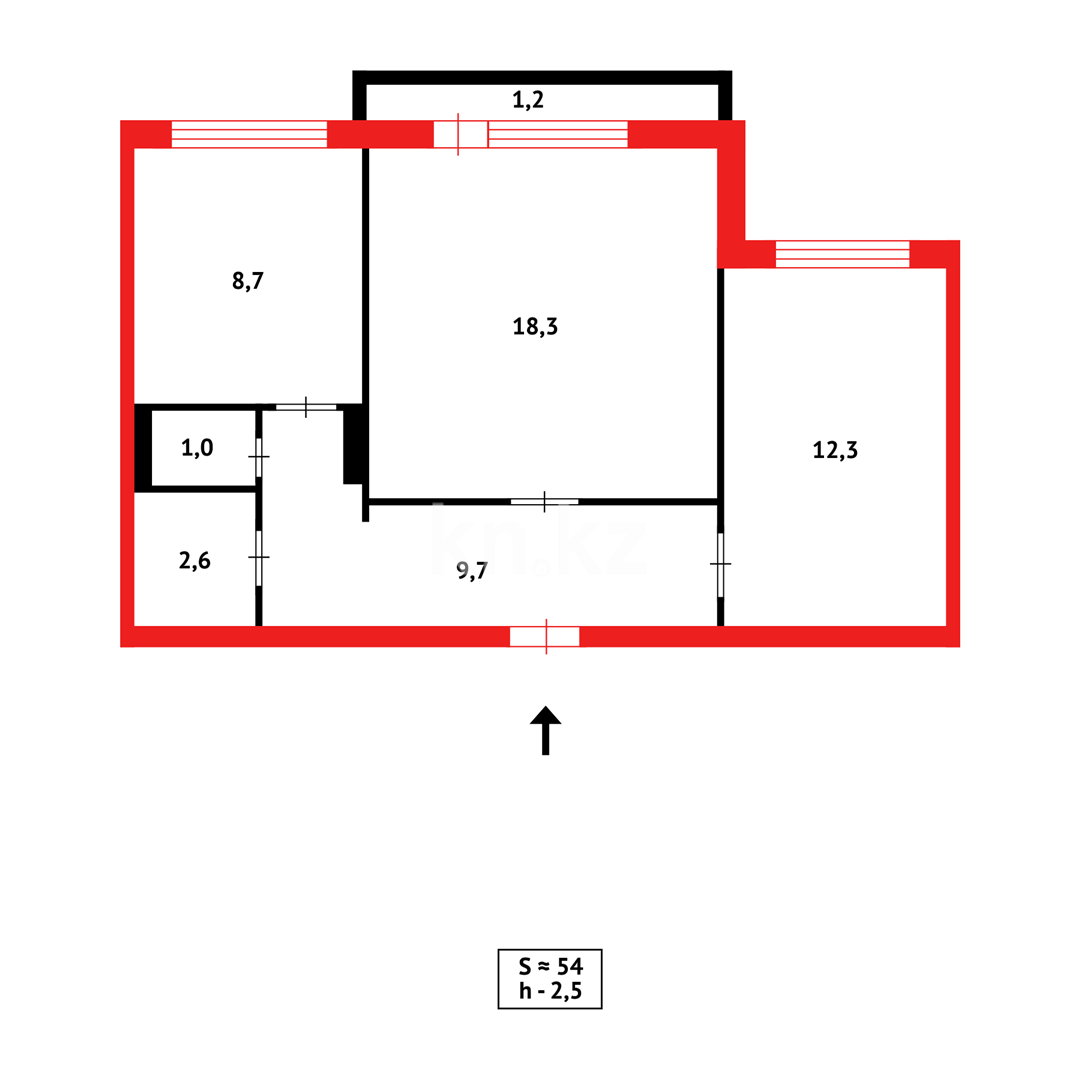 Продажа 2-комнатной квартиры, 56.5 м², ул. Сатыбалдина, дом  7/2 в Караганде - фото 15