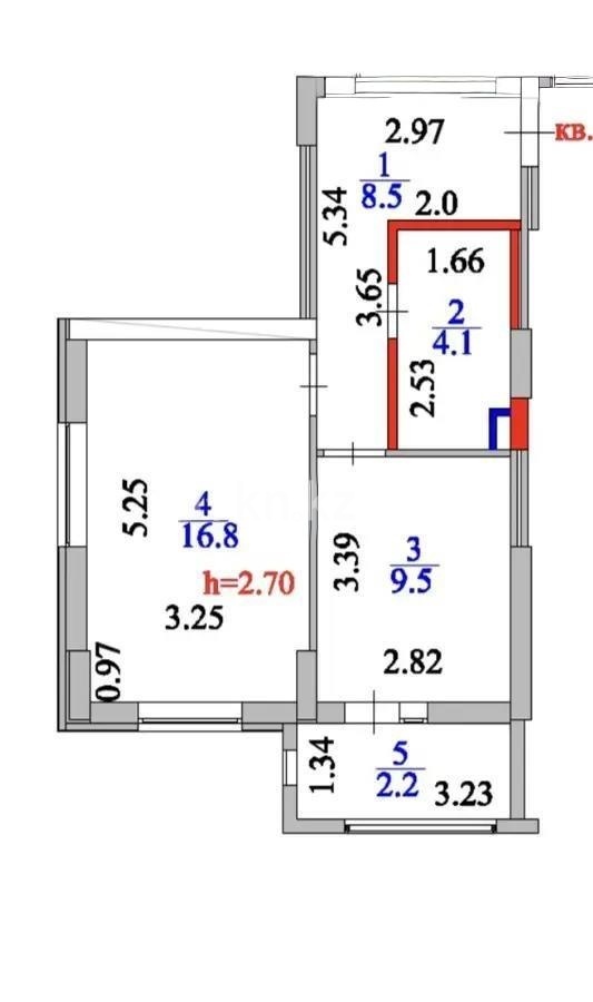 Продажа 1-комнатной квартиры, 41.1 м² в Астане - фото 4