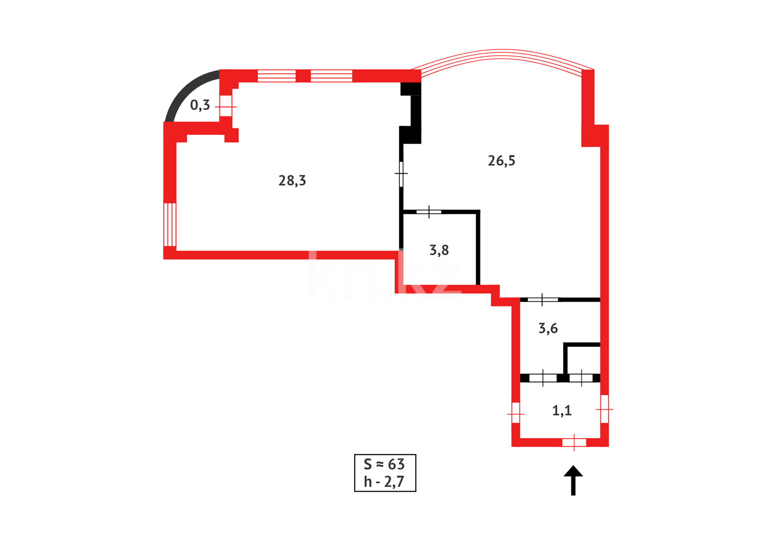 Продажа 2-комнатной квартиры, 63.4 м² в Астане - фото 7