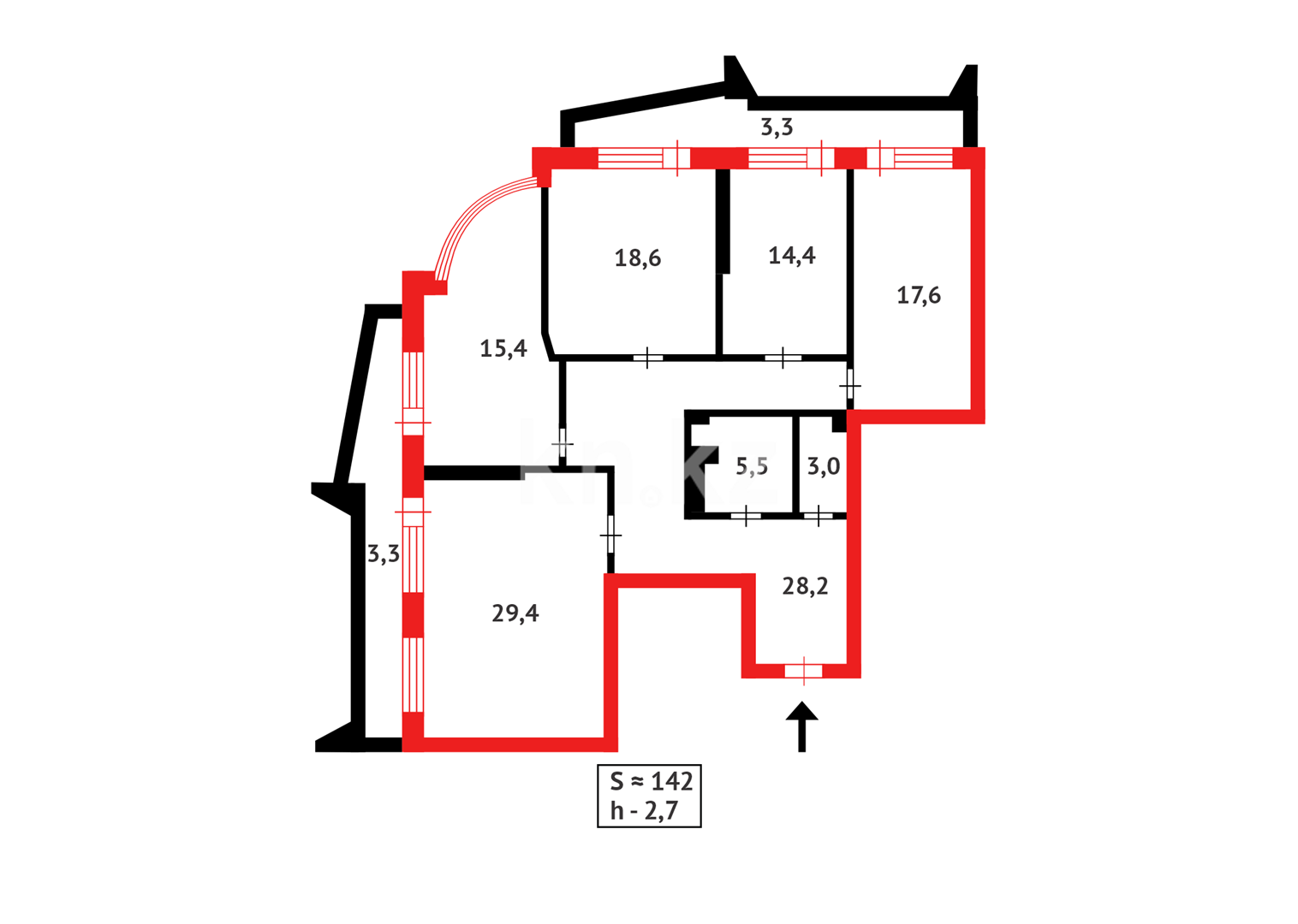 Продажа 4-комнатной квартиры, 141.7 м², ул. Габдуллина в Астане - фото 7