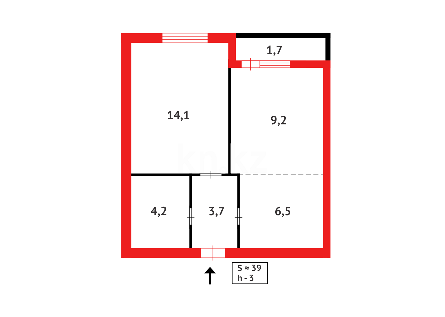 Продажа 2-комнатной квартиры, 41 м² в Караганде - фото 8