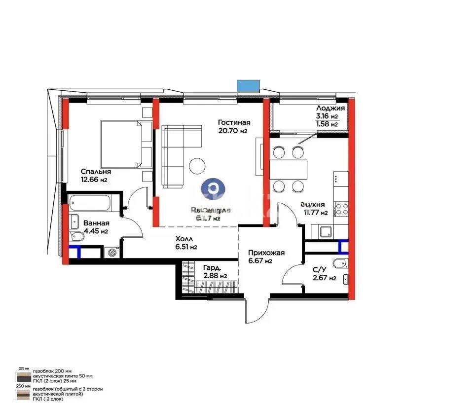 Продажа 2-комнатной квартиры, 70 м² в Астане