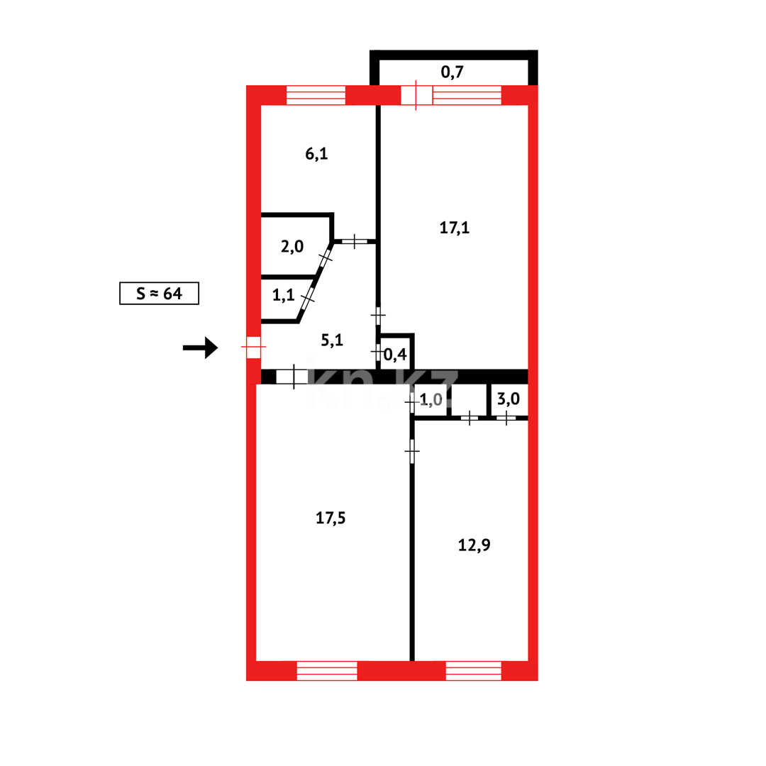 Продажа 3-комнатной квартиры, 63 м² в Темиртау - фото 19