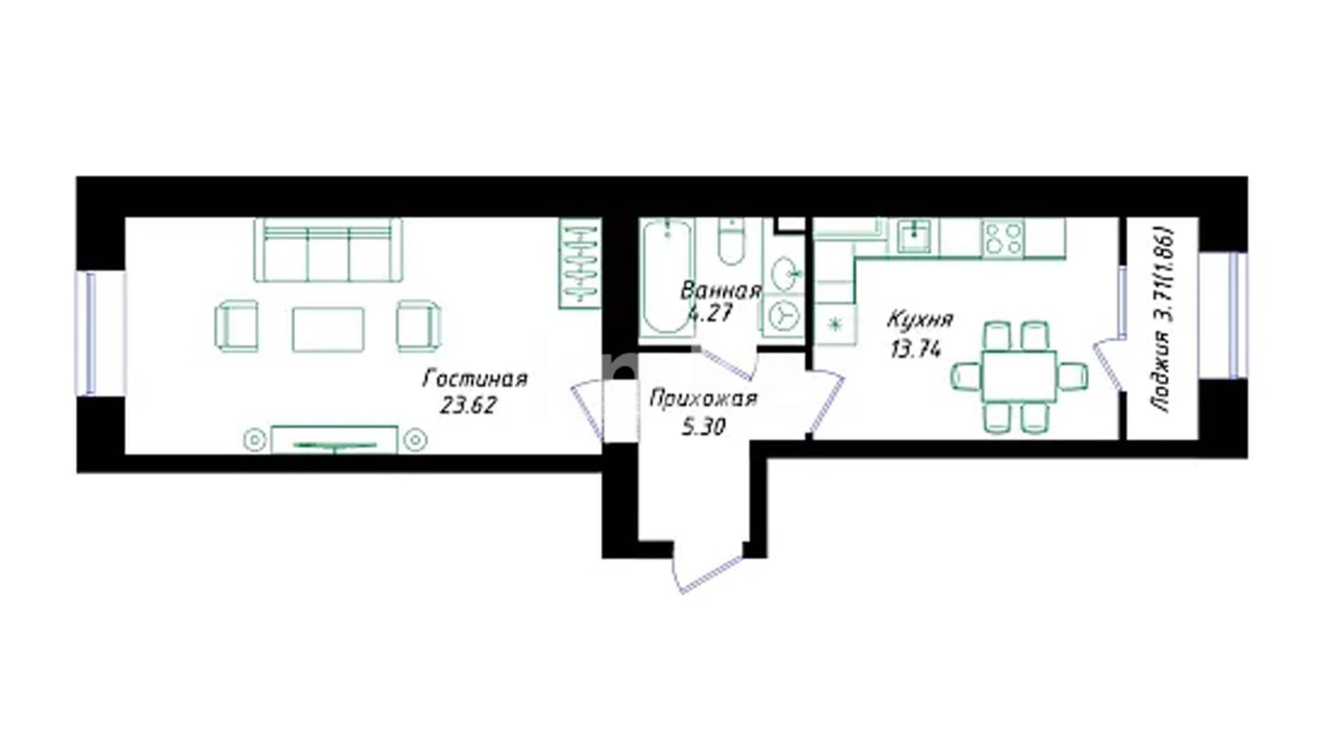 ЖК Aqterek, 1-комнатная, цена 23 760 730 ₸, 487 000 ₸&nbsp;/&nbsp;м²