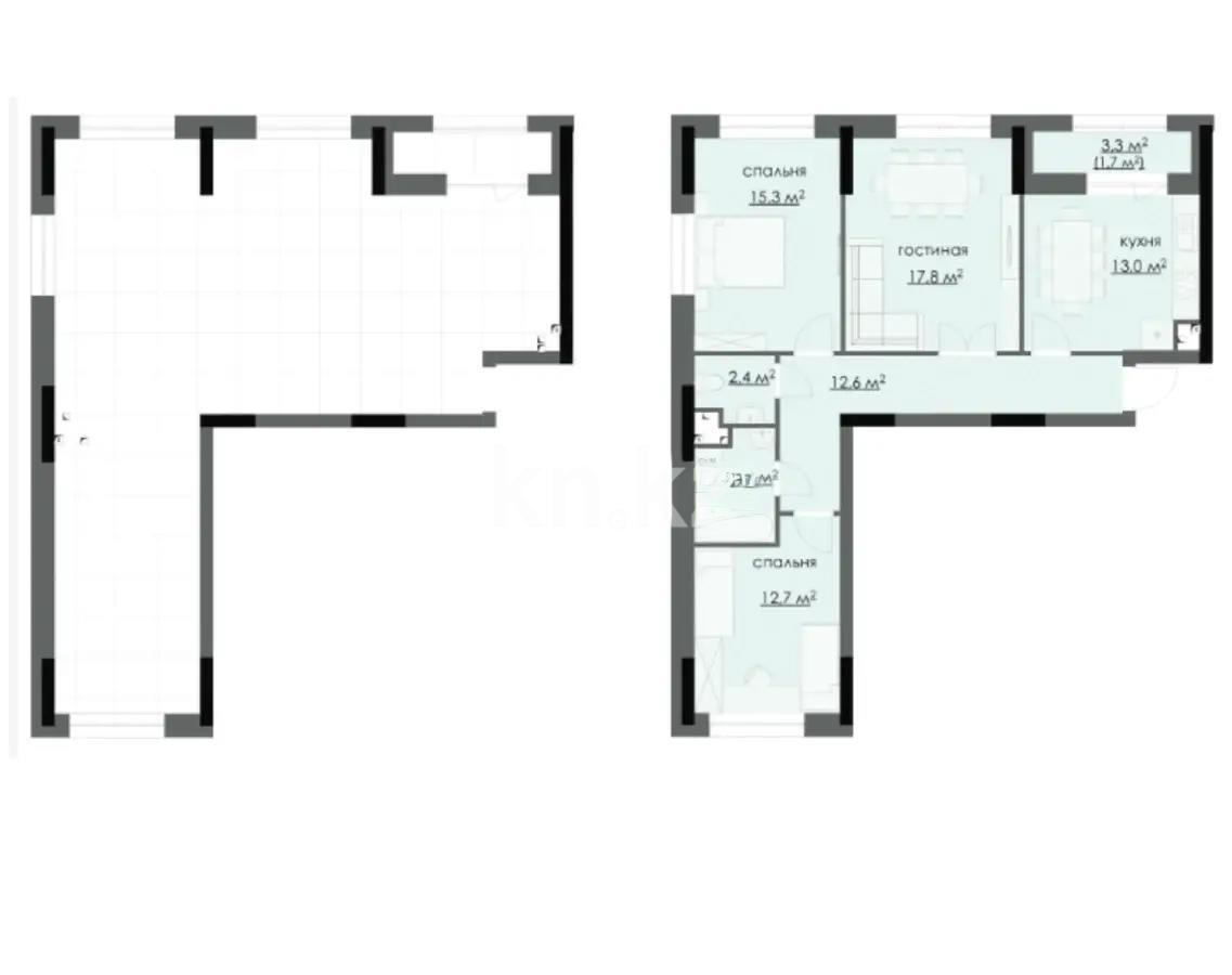 Продажа 3-комнатной квартиры, 84 м², ул. Ашимова, дом  7/1 в Караганде - фото 3