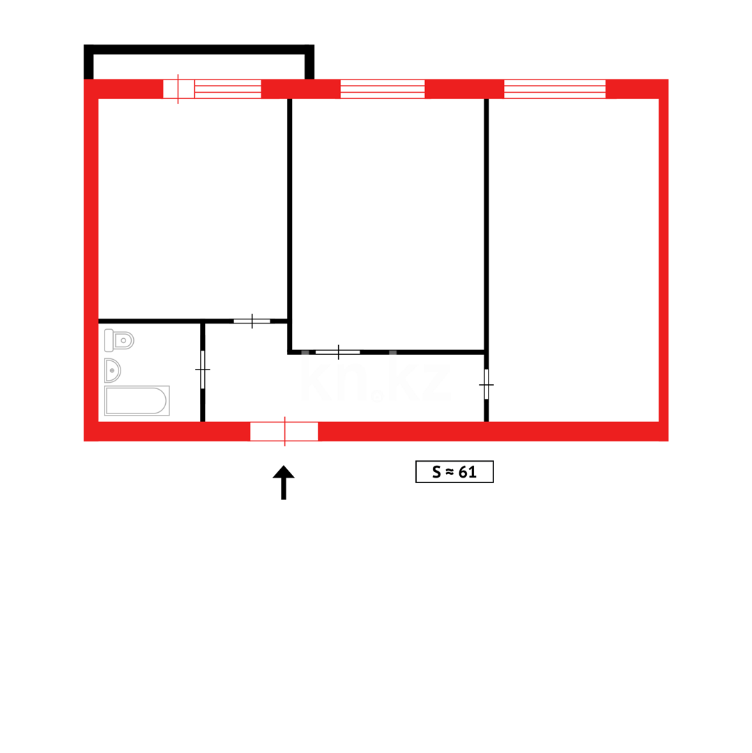 Продажа 2-комнатной квартиры, 62 м², мкр-н Степной-2 в Караганде - фото 8