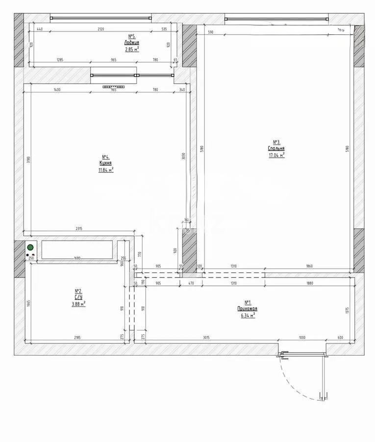 Продажа 1-комнатной квартиры, 42.2 м² в Астане