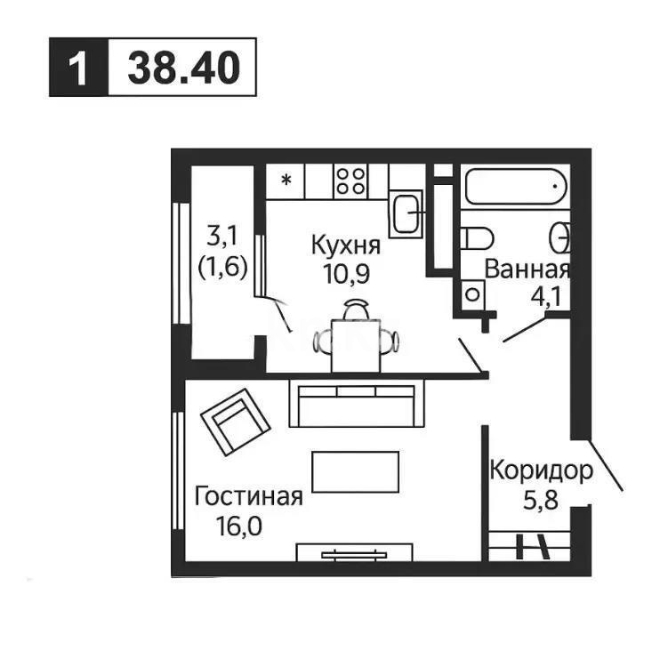 Продажа 1-комнатной квартиры, 38 м², ул. Ауэзова, дом  3г/2 в Алматы