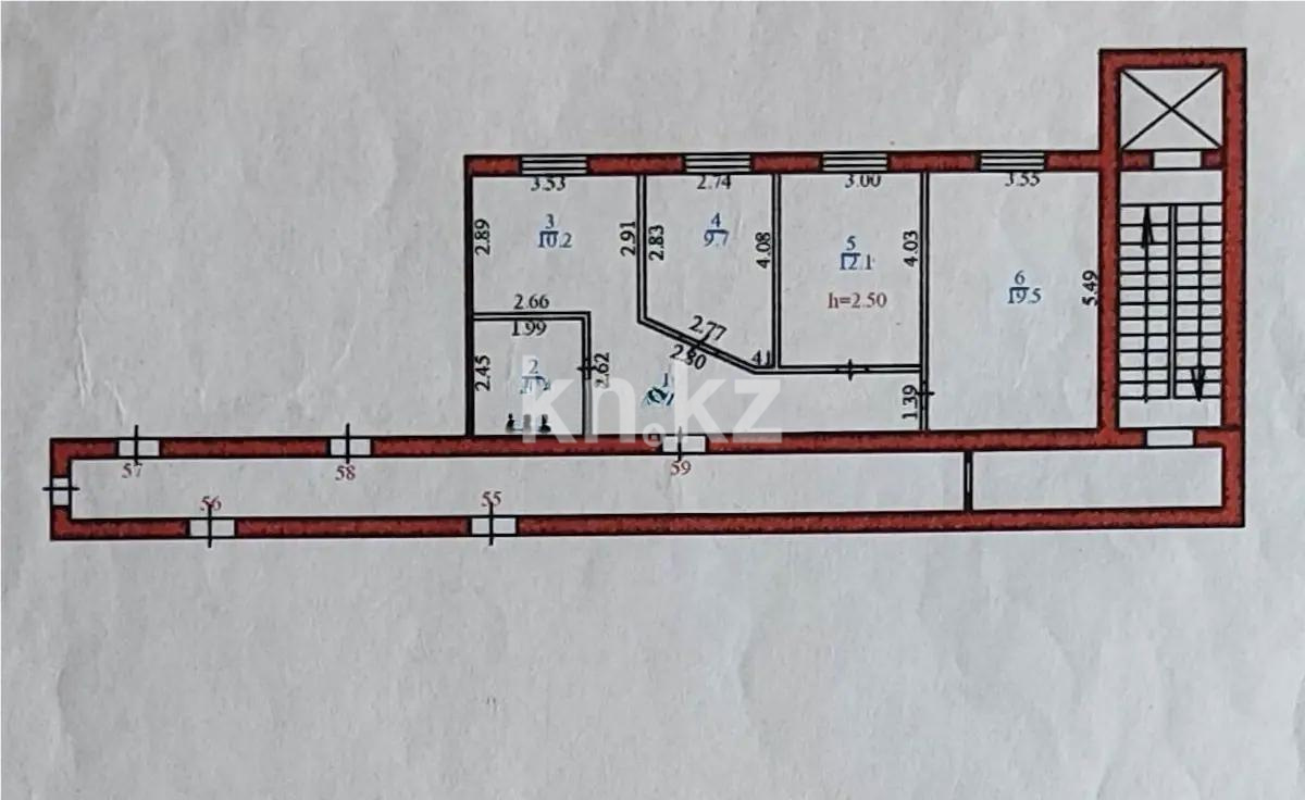 Продажа 3-комнатной квартиры, 68 м², ул. Карбышева, дом  14 в Караганде - фото 6