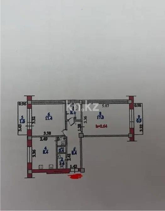 Продажа 2-комнатной квартиры, 52 м² в Алматы