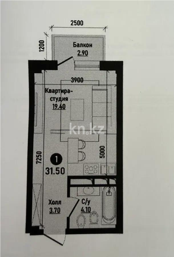 Продажа 1-комнатной квартиры, 31.5 м² в Алматы
