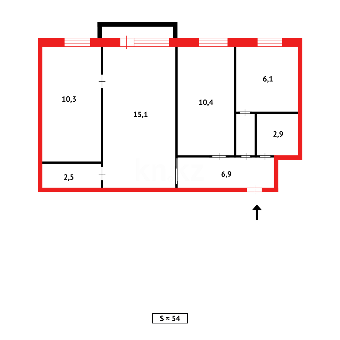 Продажа 3-комнатной квартиры, 54 м² в Караганде - фото 8