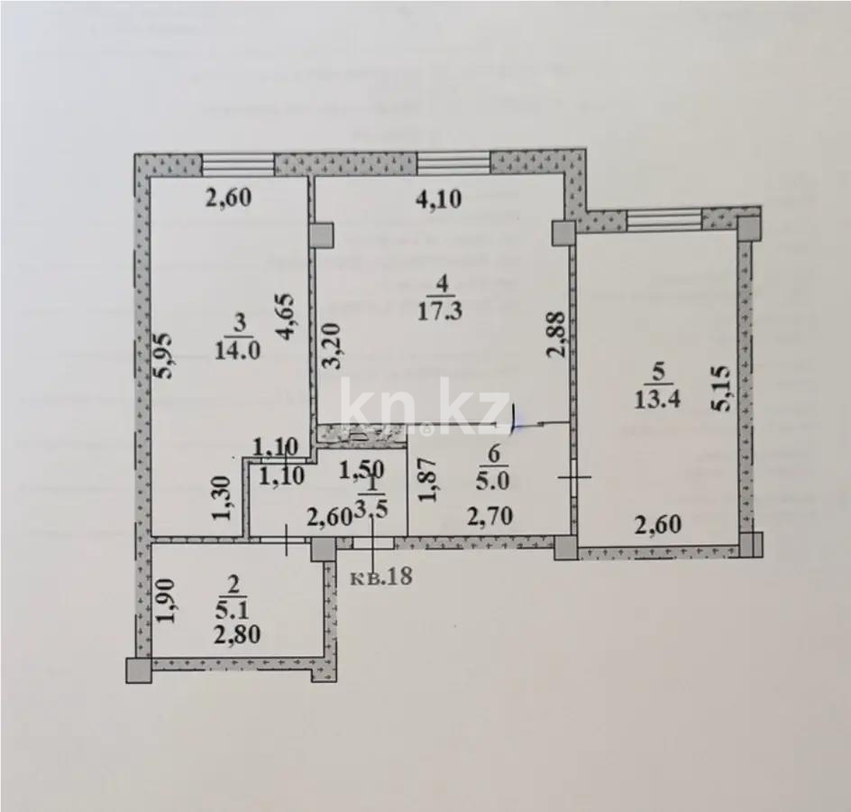 Продажа 3-комнатной квартиры, 58.3 м² в Алматы - фото 2