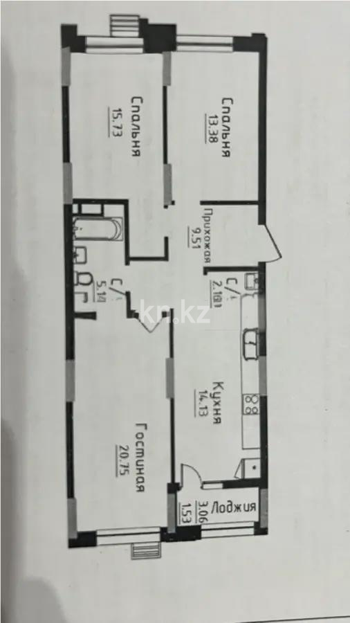 Продажа 3-комнатной квартиры, 82.33 м², пр. Улы Дала, дом  24/4 в Астане