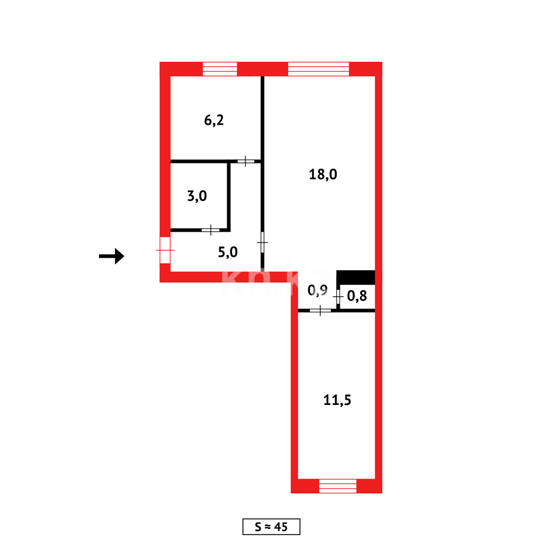 Продажа 2-комнатной квартиры, 45 м² в Темиртау - фото 10