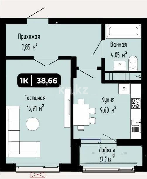 Продажа 1-комнатной квартиры, 40 м² в Астане