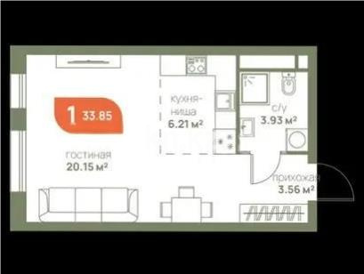 Продажа 1-комнатной квартиры, 33.85 м² в Алматы