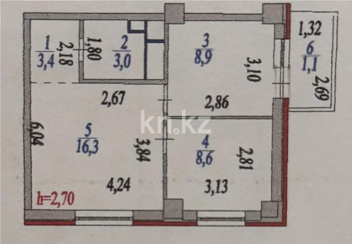Продажа 2-комнатной квартиры, 41.3 м² в Астане - фото 5
