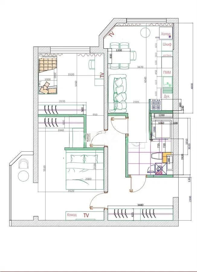 Продажа 3-комнатной квартиры, 66.5 м² в Алматы - фото 6