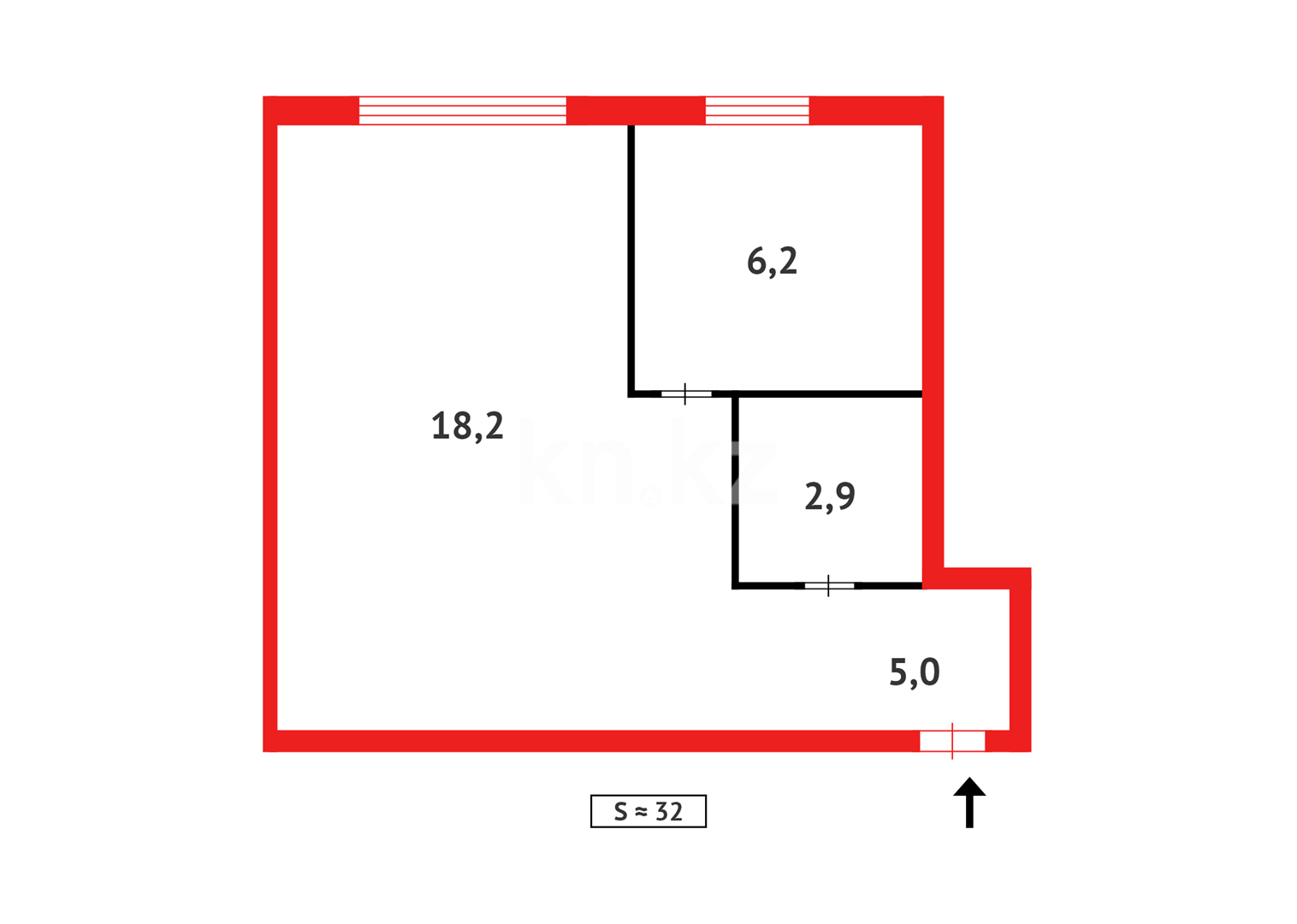 Продажа 1-комнатной квартиры, 30 м², пр. Момышулы в Темиртау - фото 6