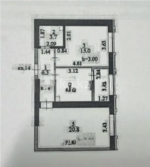 Продажа 2-комнатной квартиры, 55.89 м² в Астане