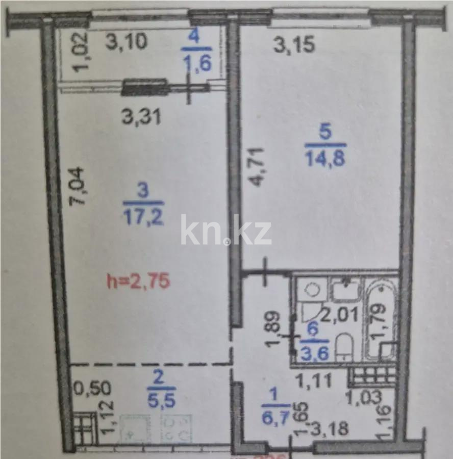 Продажа 2-комнатной квартиры, 49.4 м² в Алматы - фото 3