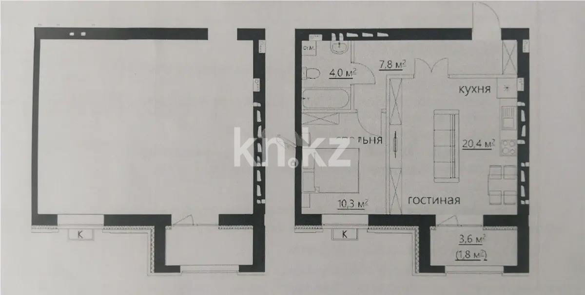 Продажа 2-комнатной квартиры, 47 м² в Караганде