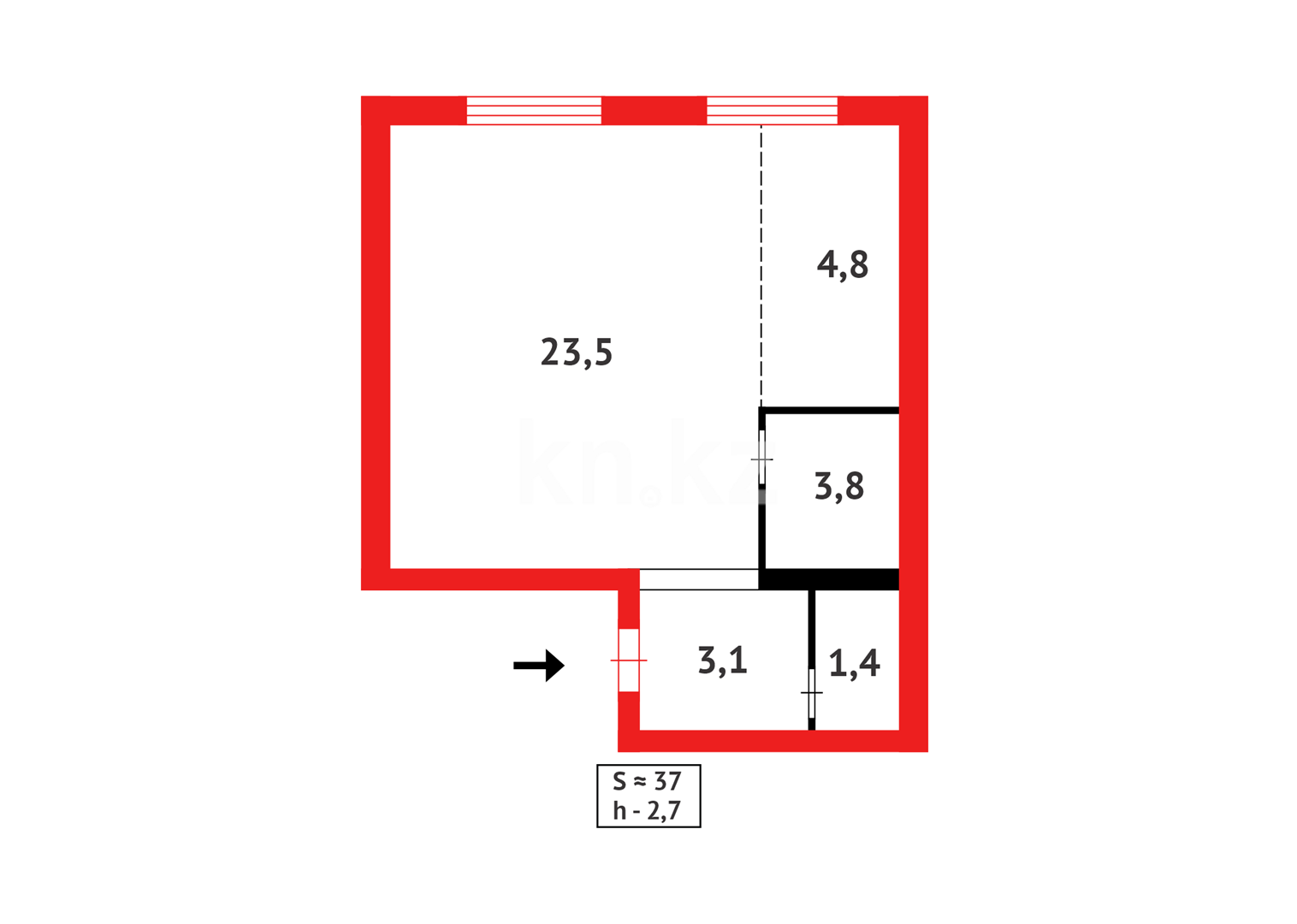 Продажа 1-комнатной квартиры, 36.6 м² в Астане - фото 9