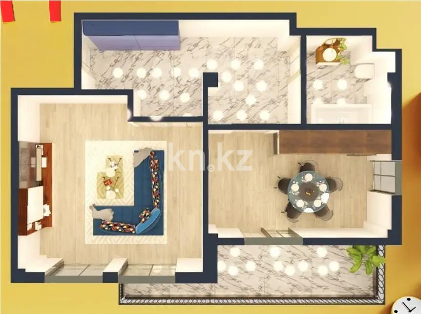 Продажа 2-комнатной квартиры, 53 м² в Алматы