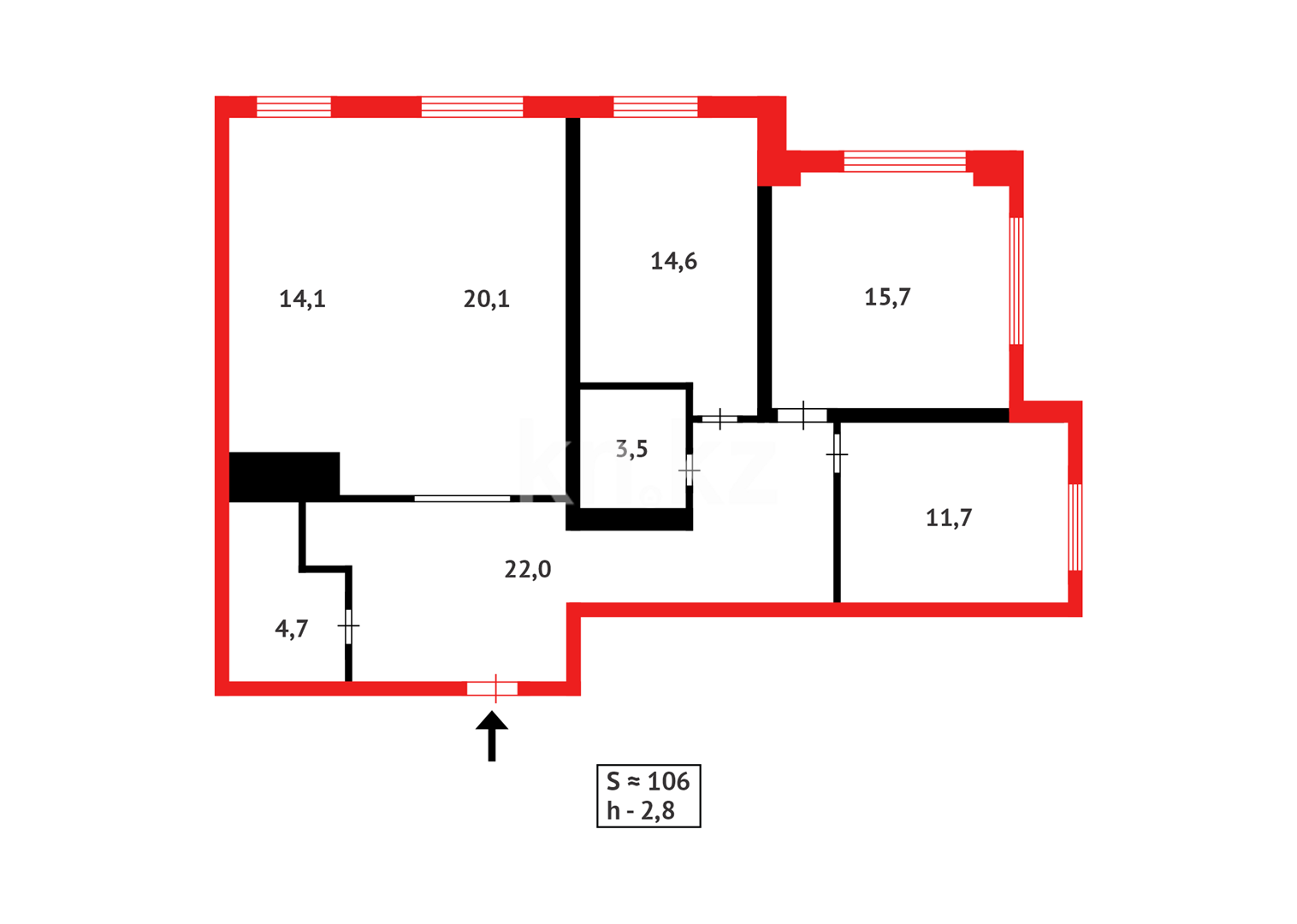 Продажа 4-комнатной квартиры, 106 м² в Астане - фото 8