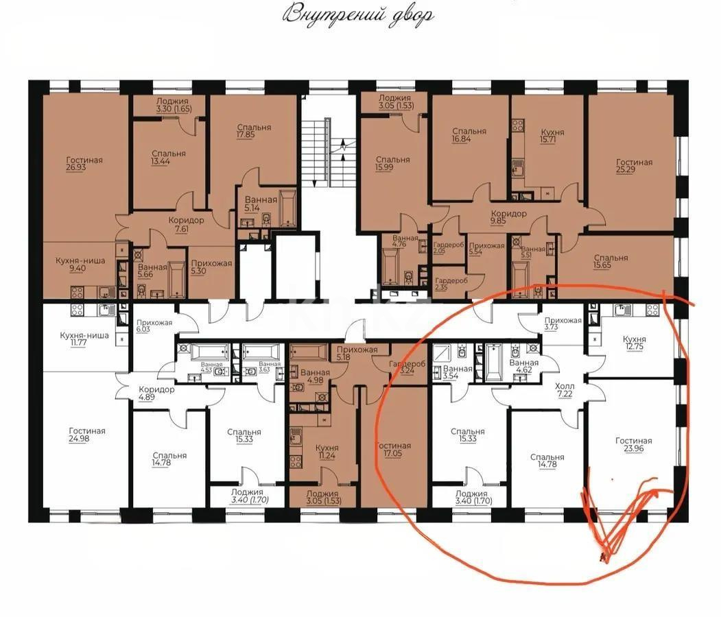 Продажа 3-комнатной квартиры, 83.5 м² в Алматы