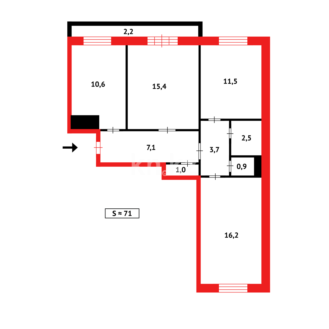 Продажа 3-комнатной квартиры, 68 м² в Темиртау - фото 12