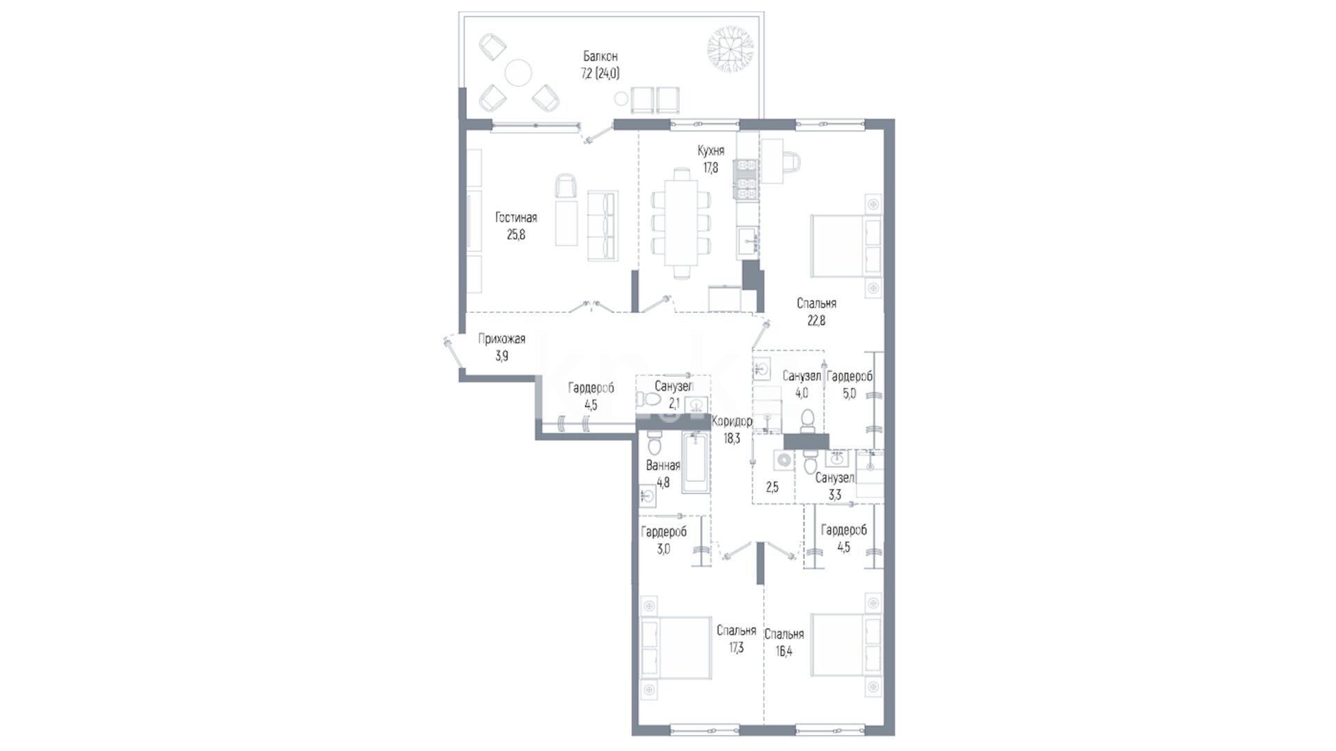 ЖК Benelux, 4-комнатная, цена 296 640 000 ₸, 1 800 000 ₸&nbsp;/&nbsp;м²
